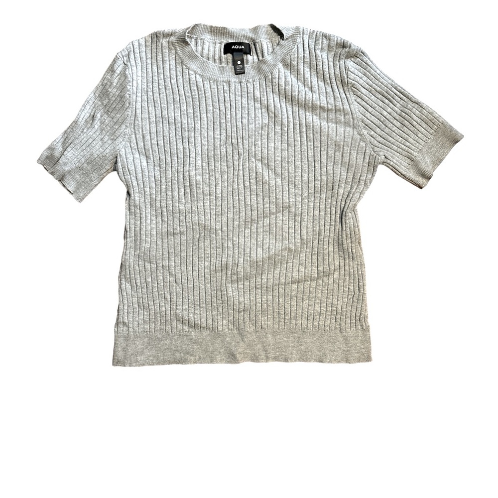Aqua gray ribbed t-shirt